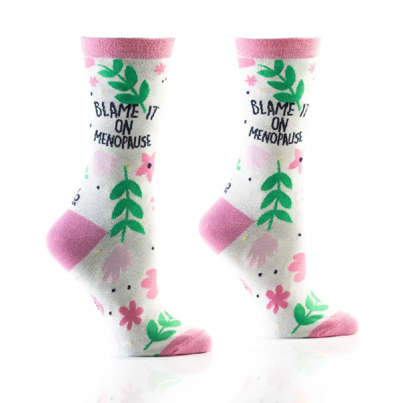 Weekend Discounts to Indulge In "Blame it on Menopause" Cotton Dress Crew Socks by YO Sox - Medium Weekend Discounts to Indulge In "Blame it on Menopause" Cotton Dress Crew Socks by YO Sox - Medium