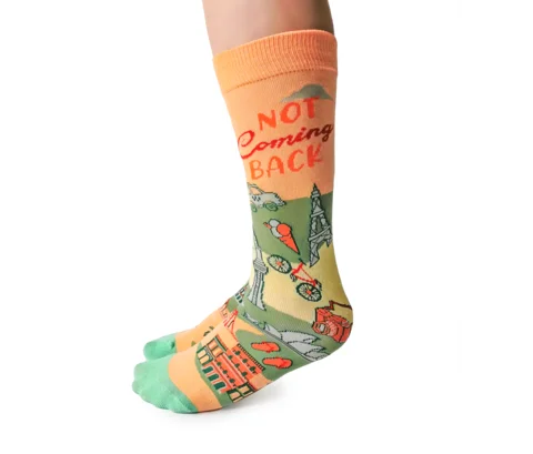 Limited Offer "Bon Voyage" Crew Socks by Uptown Sox - Medium