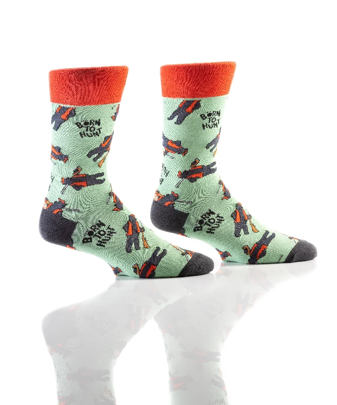 YO Sox "Born To Hunt" Cotton Dress Crew Socks  -Large