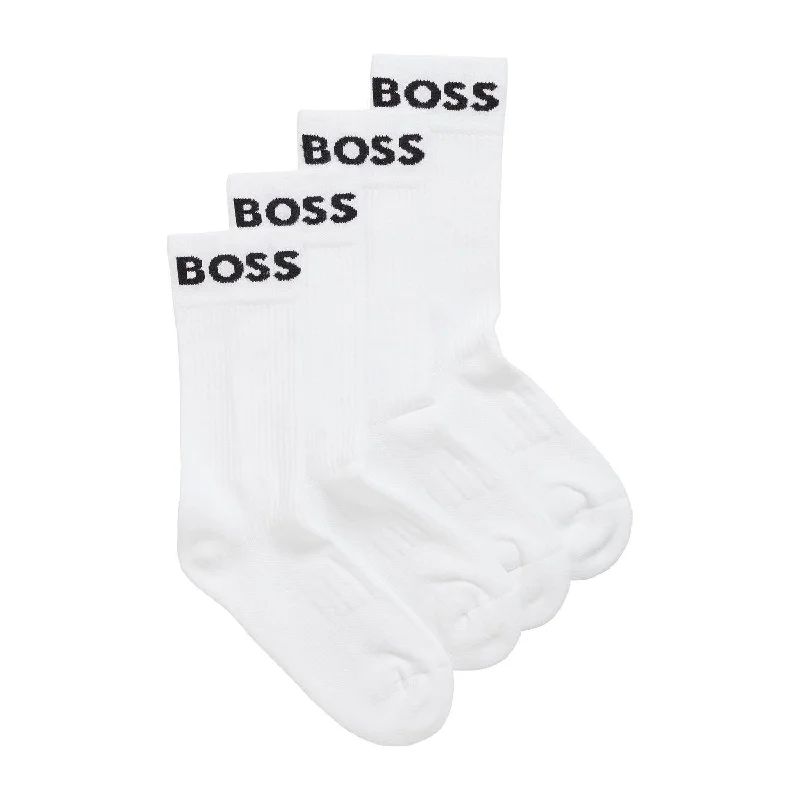 Weekend Offers That Please BOSS 2 Pack Quality Cotton Blend Sport Socks - White