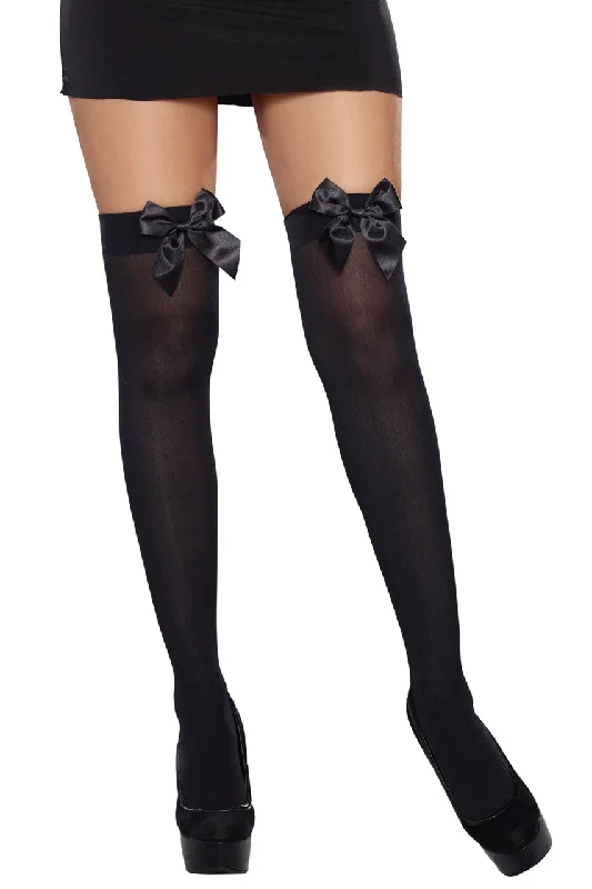 Bow Top Opaque Stockings