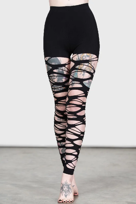 Steals and Deals Carved Up Slashed Tights