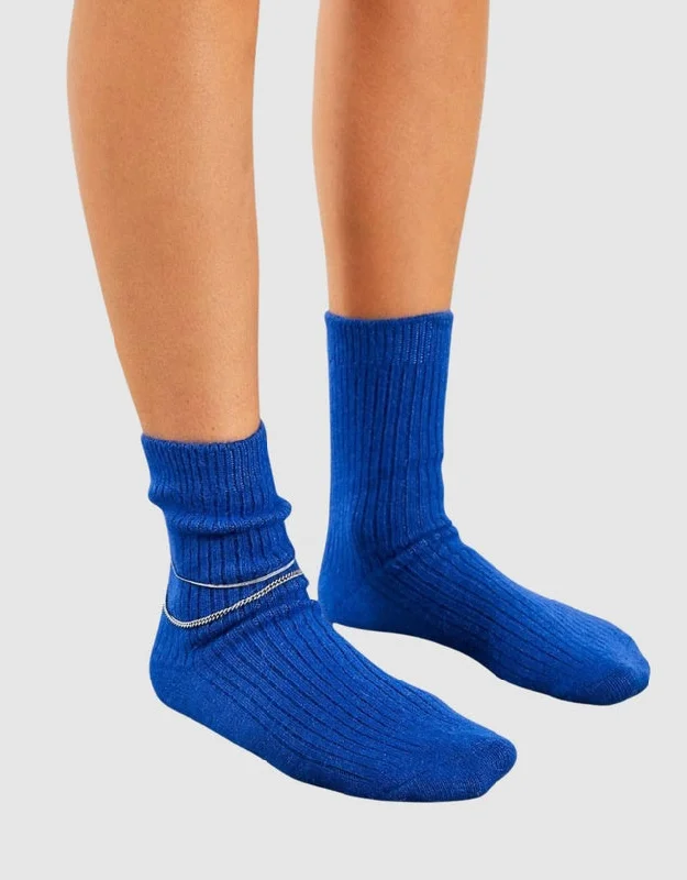 Weekend Offers That Delight Cashmere Socks - Electric Blue