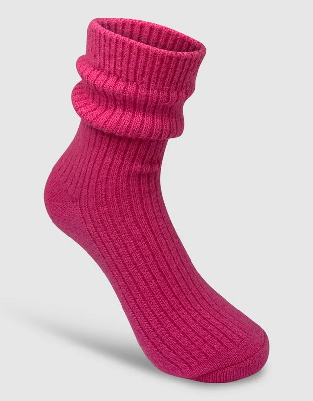 Unbeatable Deal Cashmere Socks - Hot Pink
