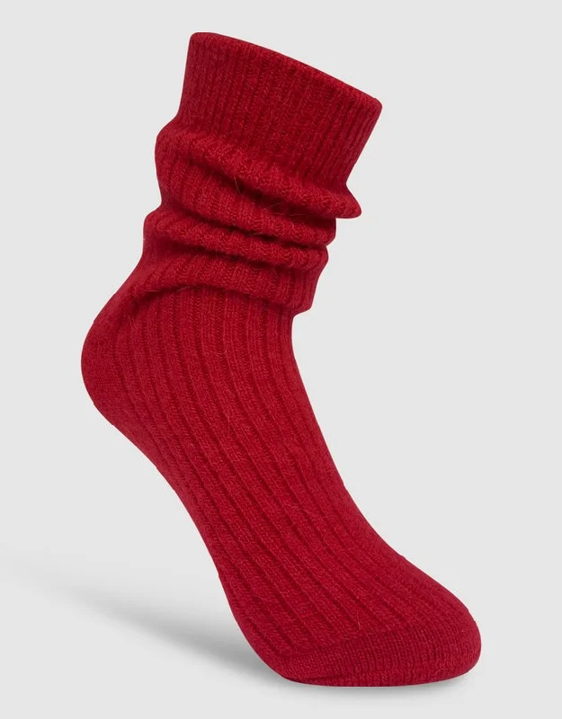 Cashmere Socks - Wine Red