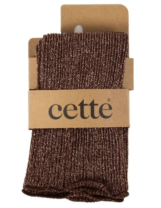 Discount Mania Cette Glitter Ribbed Socks Walnut 278-296