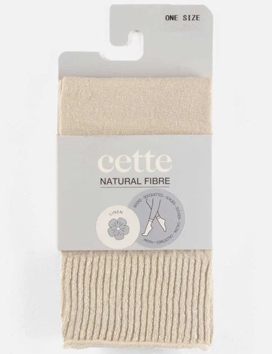 Weekend Bargains to Celebrate Cette Linen Socks 290-12 Oyster White