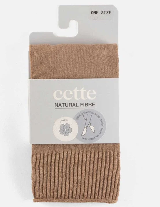 Weekend Offers That Thrill Cette Linen Socks 290-12 Wood Smoke