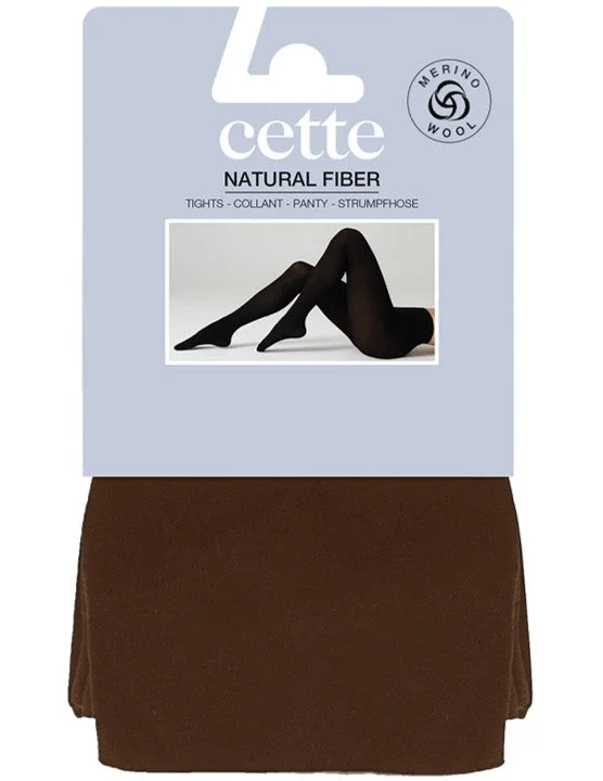 Hurry In Cette Quito Merino Wool Tights Chocolate