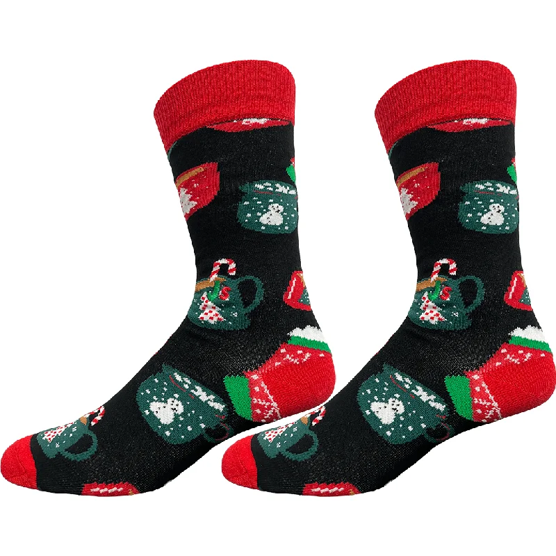 Time-Sensitive Christmas Mugs Men's Crew Socks