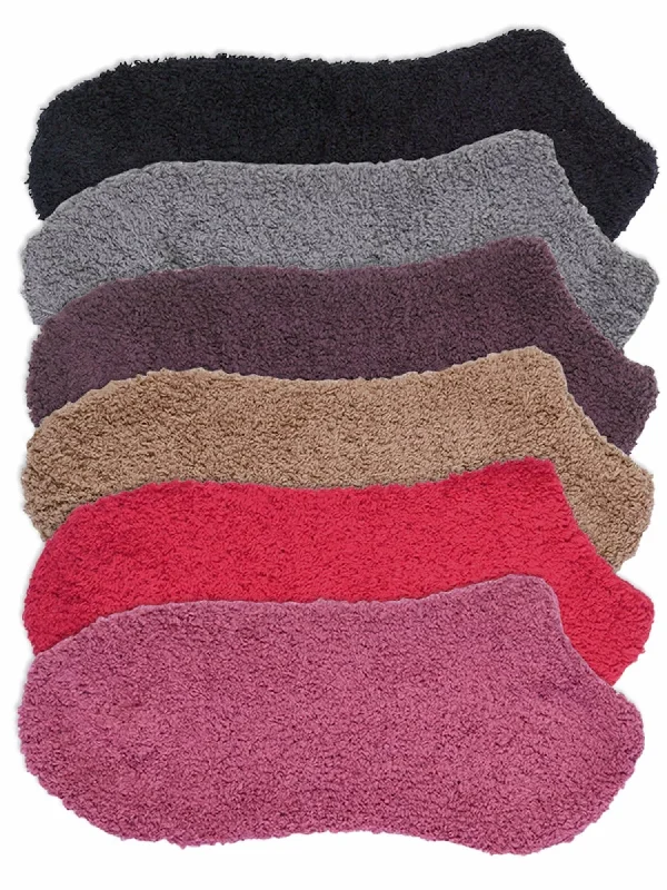 Midnight Madness Colorful 6 Pack Womens Cozy Slipper Fuzzy Ankle Socks