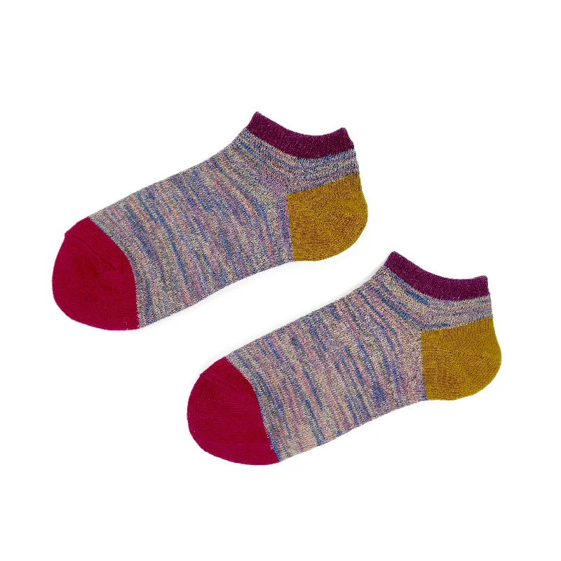 Discount Mania Colorful Thread Ankle Low Socks - Purple