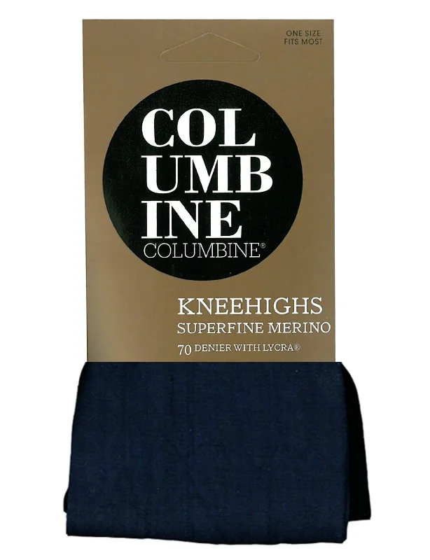 Reduced Price Columbine 2425 Plain Knit Superfine Merino Wool 70 Knee Highs Fleet