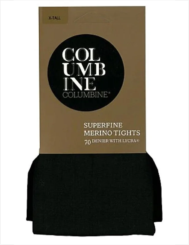 Mega Discount Columbine 1425 Plain Superfine Merino Tights Black
