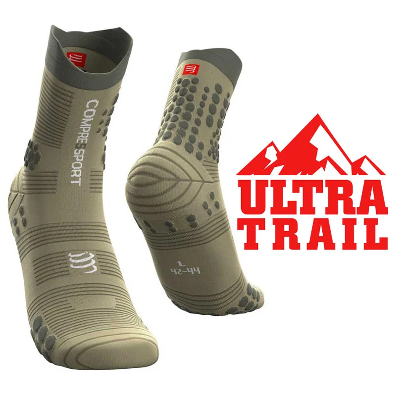 Now Available Compressport Unisex Pro Racing Socks V3.0 Trail - Dusty Olive ( TSHV3-602 )