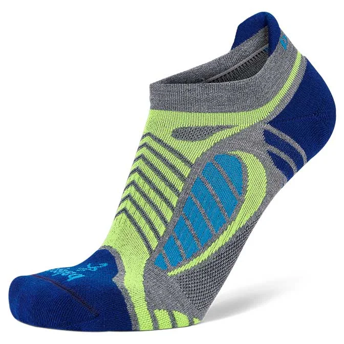 Overstock Clearance Balega Ultra Light No Show - Grey Heather/Royal Blue