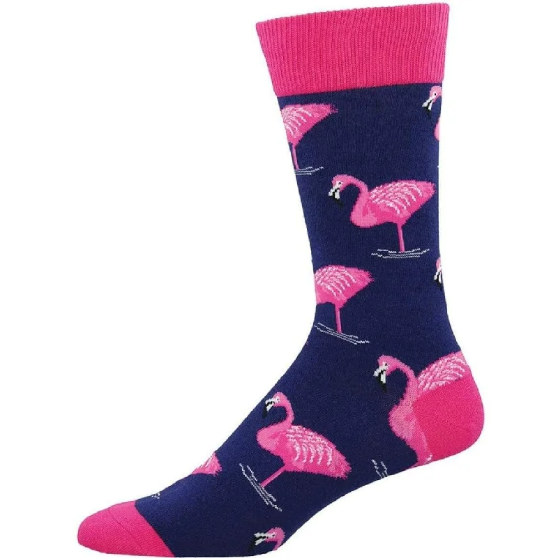 Final Offer Flamingo Men's King Size Crew Socks