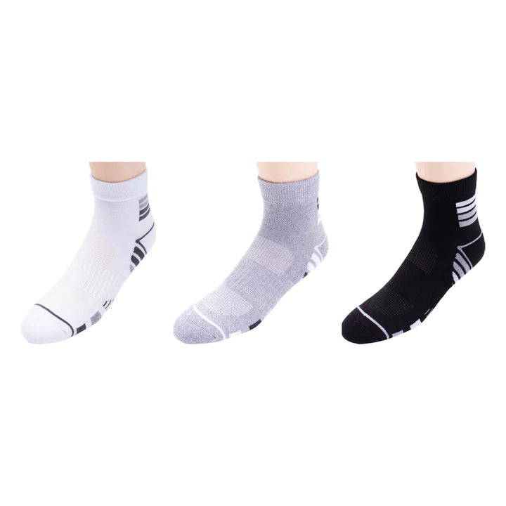 Weekend Discounts to Grab SOFSOLE Men's Bamboo Running Anti-Friction Quarter Socks 3pairs - White/Grey/Black Weekend Discounts to Grab SOFSOLE Men's Bamboo Running Anti-Friction Quarter Socks 3pairs - White/Grey/Black