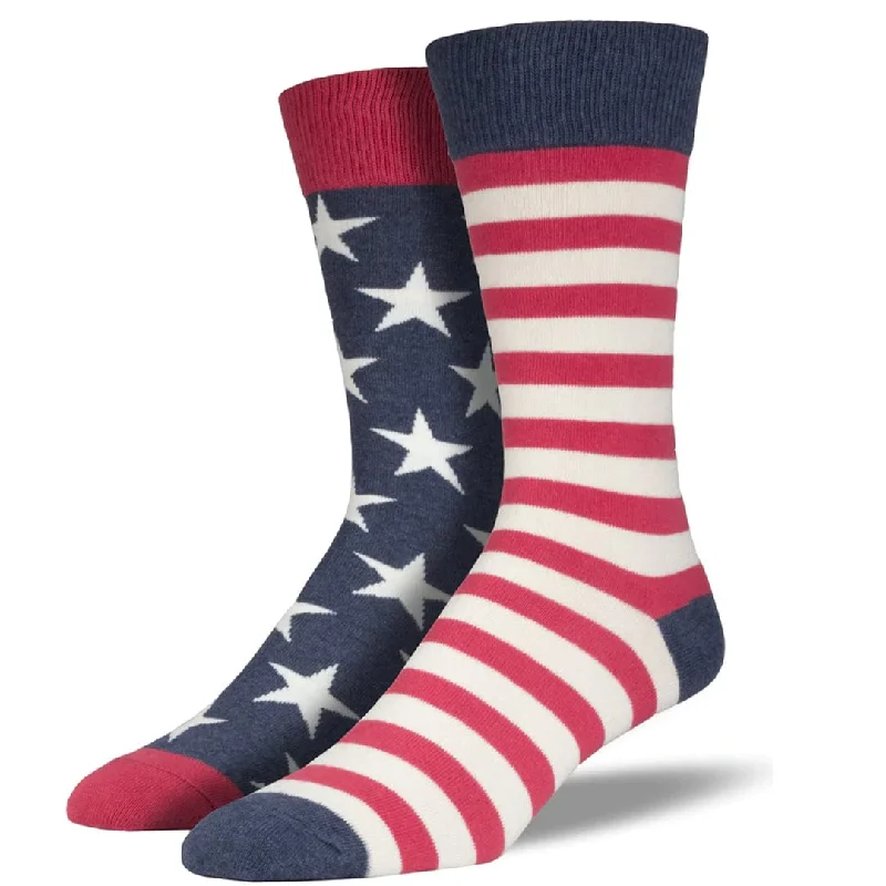 Quick Deals USA Mismatched Flag Men’s King Size Crew Sock