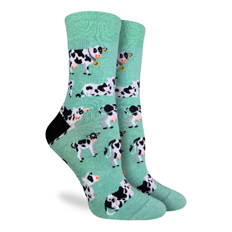 "Cows in a Field" Cotton Crew Socks by Good Luck Sock