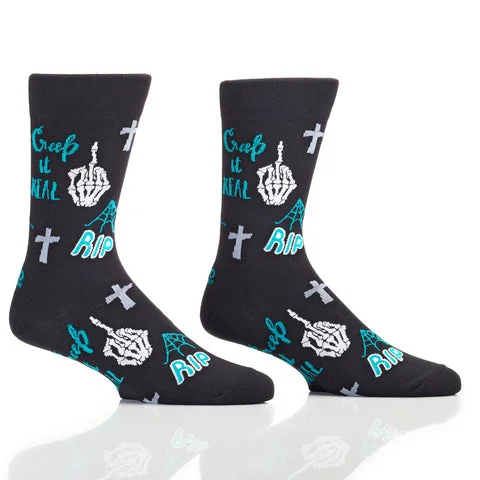 Weekend Discounts to Love "Creep It Real" Cotton Dress Crew Socks by YO Sox