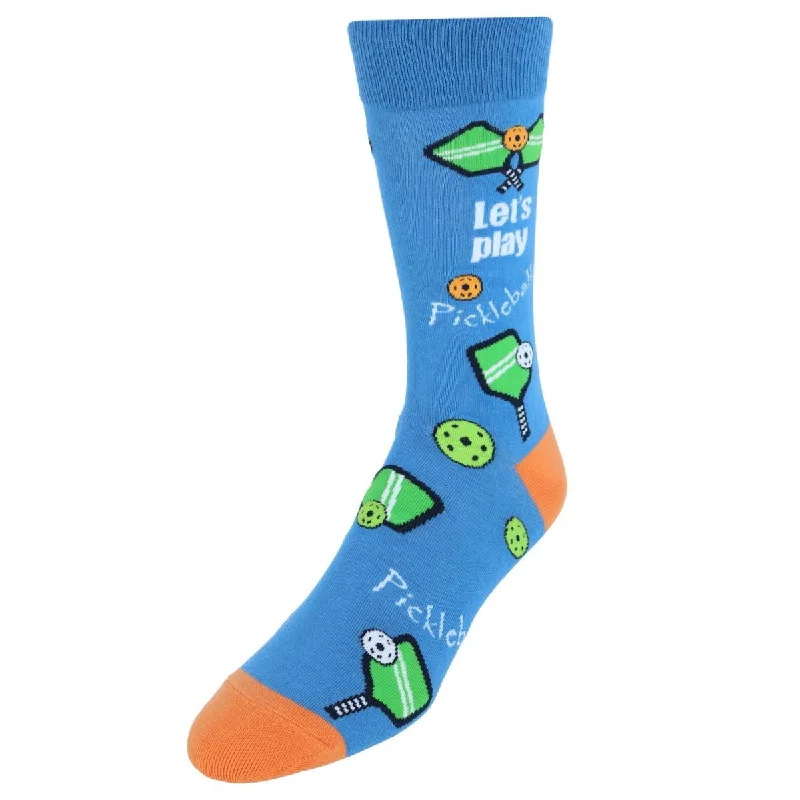 Year-End Deals CTM® Men's Novelty Let's Play Pickleball Soft Socks (1 Pair)