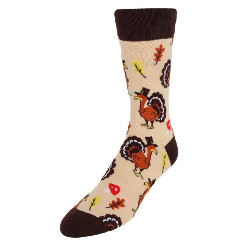 Weekend Discounts to Delight CTM® Men's Thanksgiving Turkey Novelty Crew Sock (1 Pair)