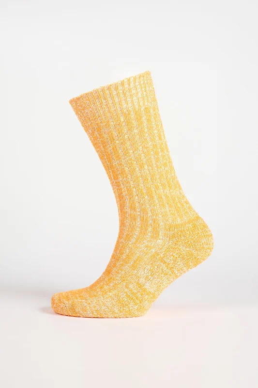 Weekend Discounts Worth Grabbing Cushioned Cotton Walking Sock - Yellow/White