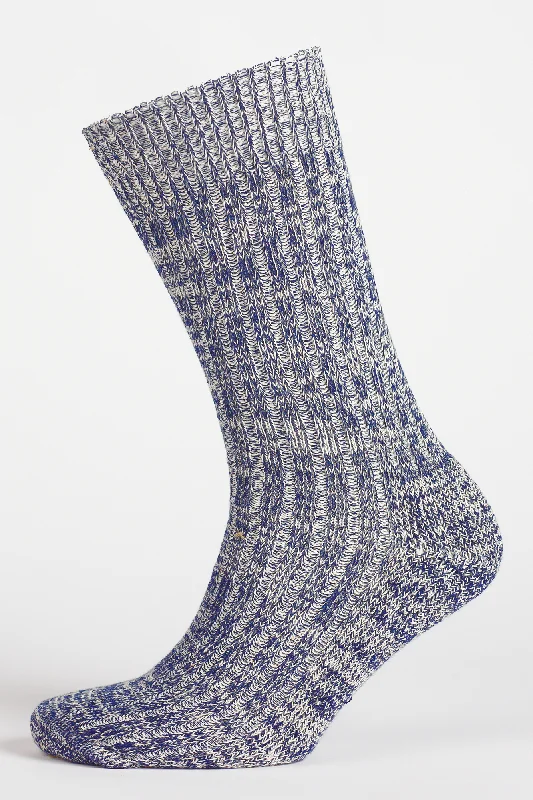 Weekend Deal Cushioned Cotton Walking Sock - Navy/White