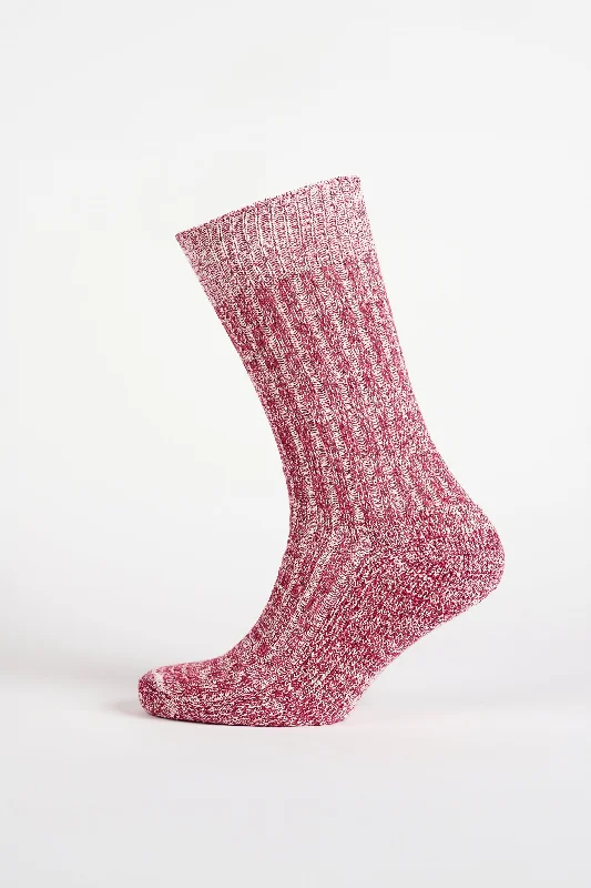 Exclusive Offer Cushioned Cotton Walking Sock - Port/White