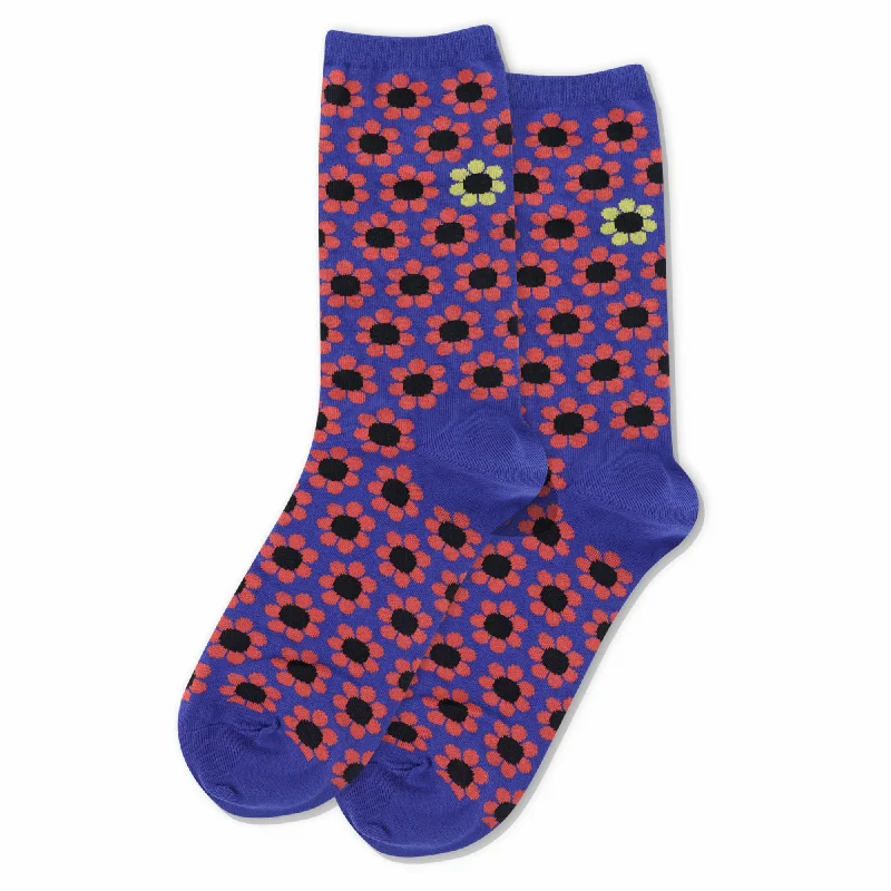 Weekend Offers That Shine "Daisy" Cotton Crew Socks by Hot Sox - Medium