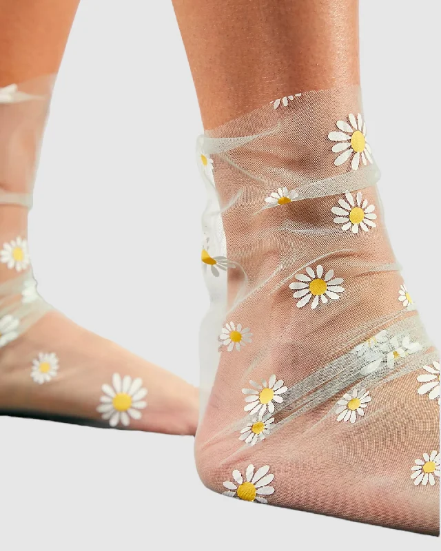 Act Fast Daisy Tulle Socks - Mint