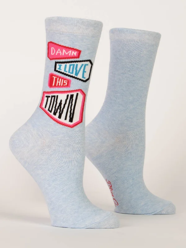 Can't Resist Damn I Love This Town W-Crew Socks