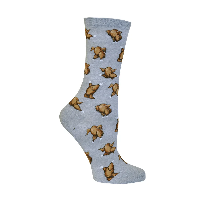 Weekend Offers You Can't Ignore "Dancing Turkeys" Cotton Crew  Socks by Hot Sox - Medium