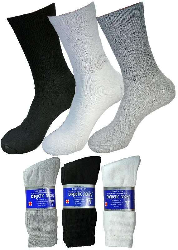 Price Drop Diabetic Crew Circulatory Socks Health Men's Women's Cotton 3-12 Pairs 9-11 10-13 13-15