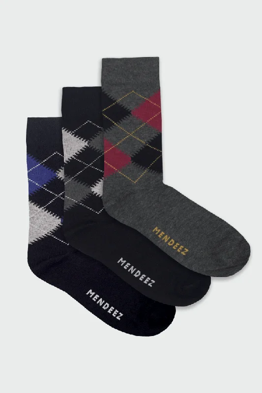 Buy Today Diamond Patch Pack of 3 – Printed Crew Socks
