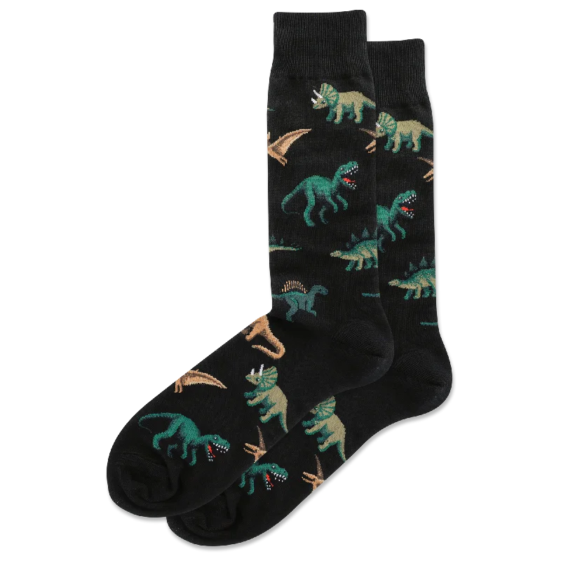 Extra Savings "Dinosaurs" Cotton Crew Socks by Hot Sox-Large