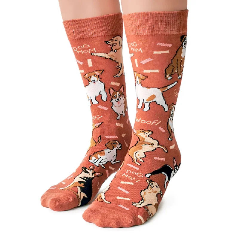 Weekend Deals to Make You Happy "Dog Ma" Cotton Crew Socks by Uptown Sox - Medium