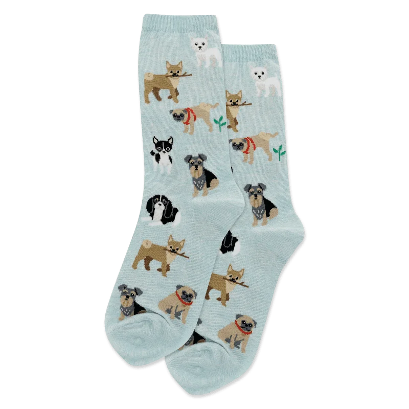 Can't Beat "Dogs of the World" Cotton Crew Socks by Hot Sox