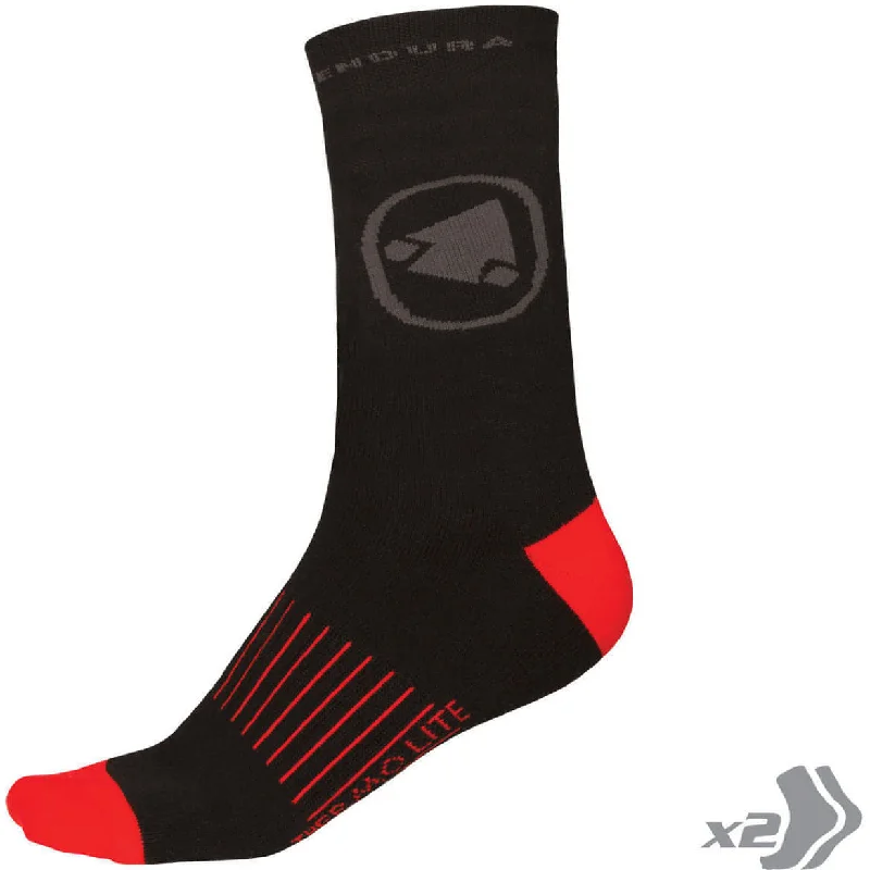 Deep Savings Endura Thermolite II (2 Pack) Cycling Socks - Black