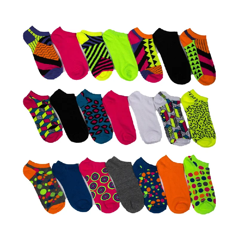 Weekend Savings Bonanza Everlast Women's Athletic No Show Socks, Funky Colorful, Funky Geometric Designs 21-Pack Weekend Savings Bonanza Everlast Women's Athletic No Show Socks, Funky Colorful, Funky Geometric Designs 21-Pack