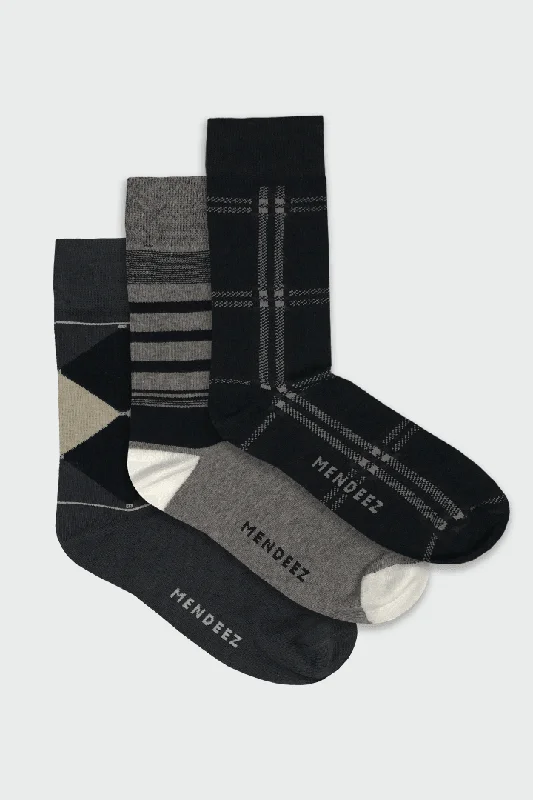 Super Discount Exclusive Pack of 3 - Printed Crew Socks