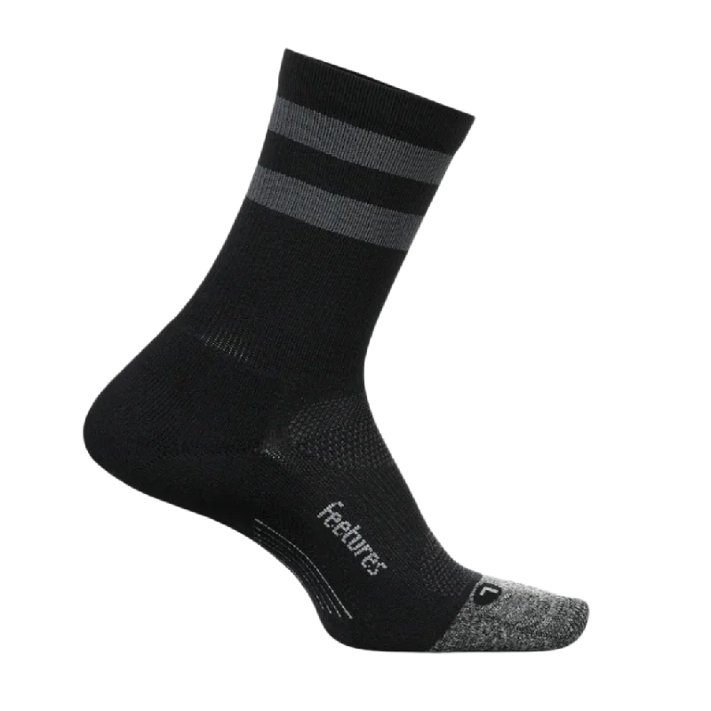 Hurry In Feetures - Elite Light Cushion Mini-Crew - Black High Top Stripe
