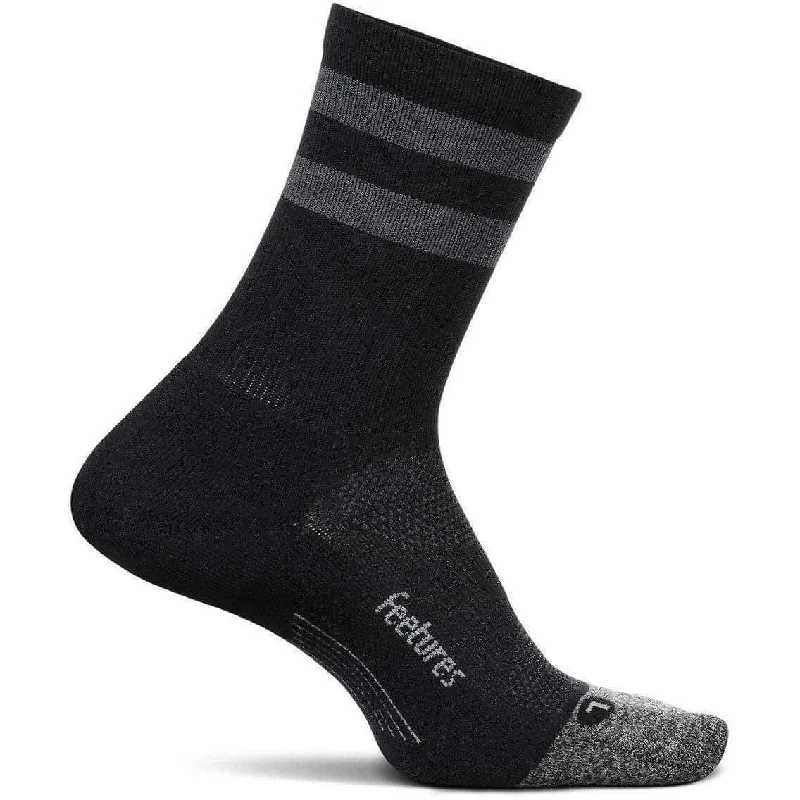 Huge Savings Feetures Elite Light Cushion Mini Crew Running Socks - Black