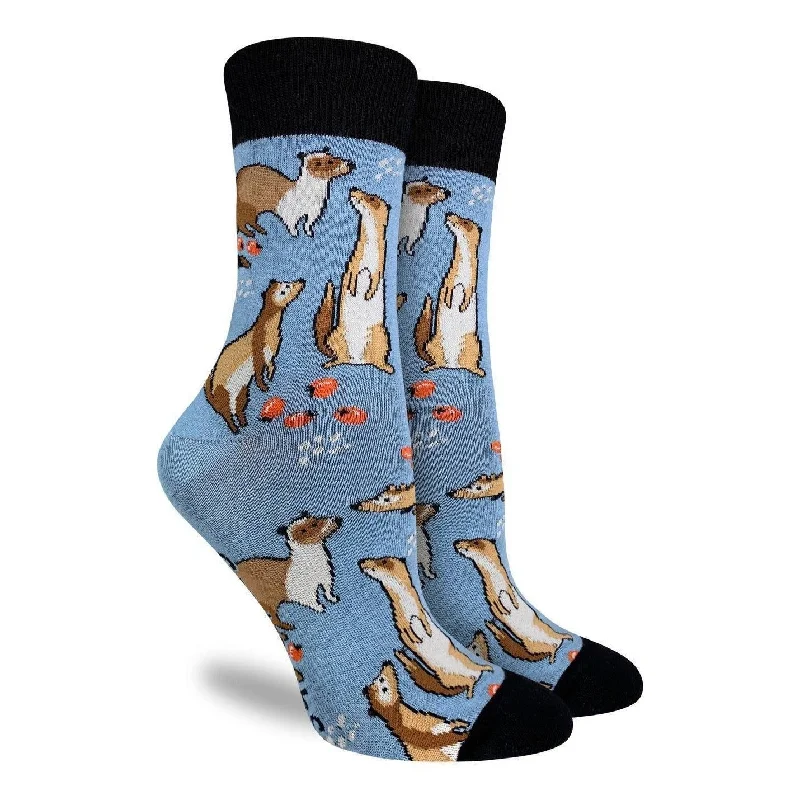 Weekend Specials to Delight "Ferrets" Cotton Crew Socks by Good Luck Sock