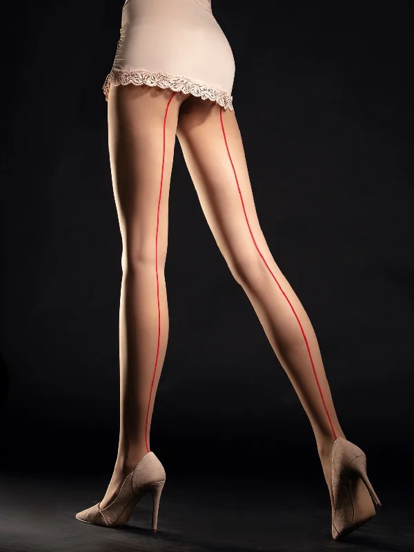 Weekend Offers You Can't Ignore Fiore Unique Tights - Nude with red seam