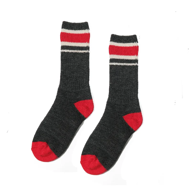 Weekend Bargains to Indulge In Flo Knitted Socks - Dark Grey and Red
