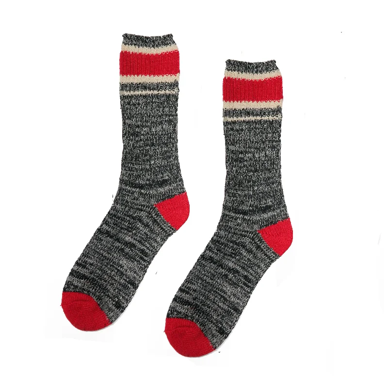 Weekend Offers That Amaze Flo Knitted Socks - Light Grey and Red