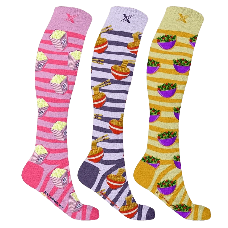 Weekend Specials to Delight Food Love Compression Socks (3-Pairs)