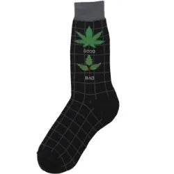 Value Deals Men's Sock - Good Bad Weed Sock - 6830M